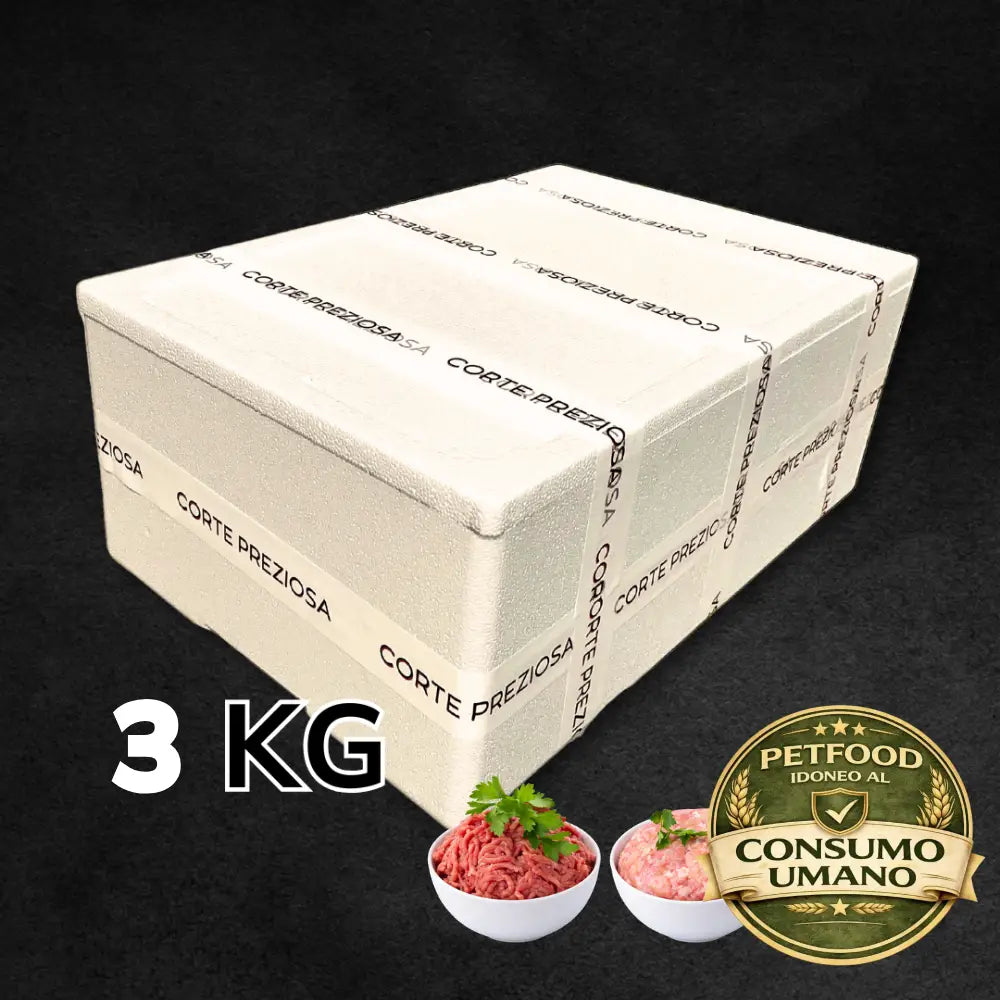 Box 3 Kg Misto - 1 Kg manzo 1 Kg pollo e 1 Kg suino - Porzioni da 200g